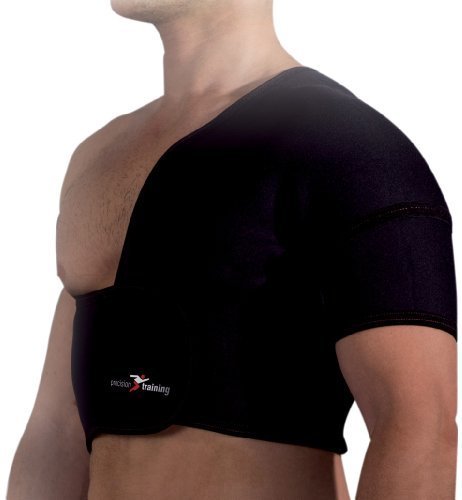 Precision Training Neoprene Half Shoulder Support (Left) - Black/Red, Medium by Precision Training