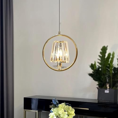 Plafonnier moderne luminaire lustre en cristal et fer or