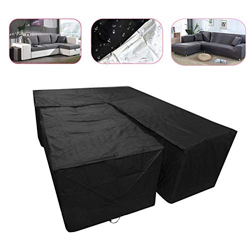 LXJ Outdoor Garden Furniture Cover Corner Sofa Cover Table Dust Cover Sunscreen Waterproof