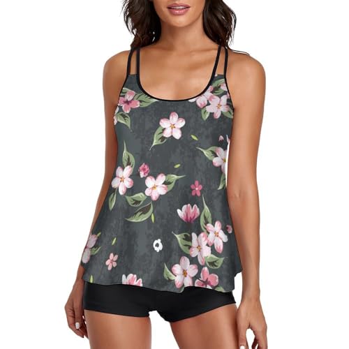 Maillot de bain tankini robe de plage femme ensemble bikini short de garçon floral