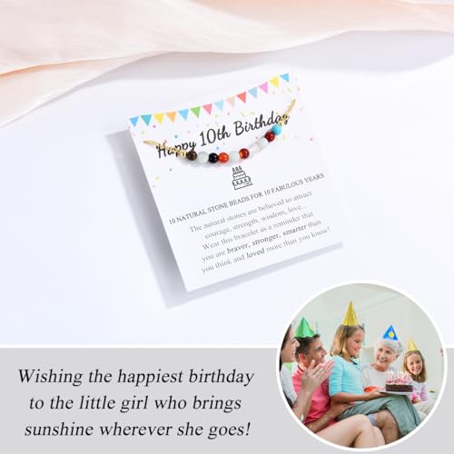 10-21 Year Old Girl Birthday Gifts, Happy 10th-21st Birthday Decorations Beaded Bracelet Gifts for Girls with Cards3