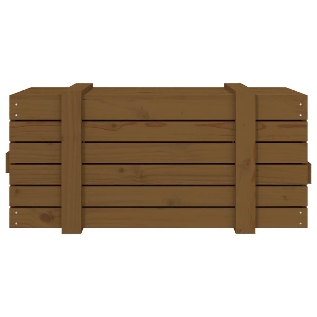 Generico Caja de almacenamiento de madera maciza de pino, marrón ámbar, 91 x 40,5 x 42 cm, baúl con tapa para organizar alfombras y cojines