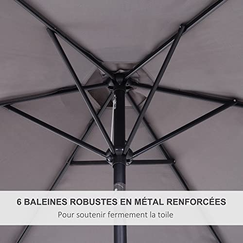 Parasol jardin inclinable Ø2,6m anti-vent Outsunny