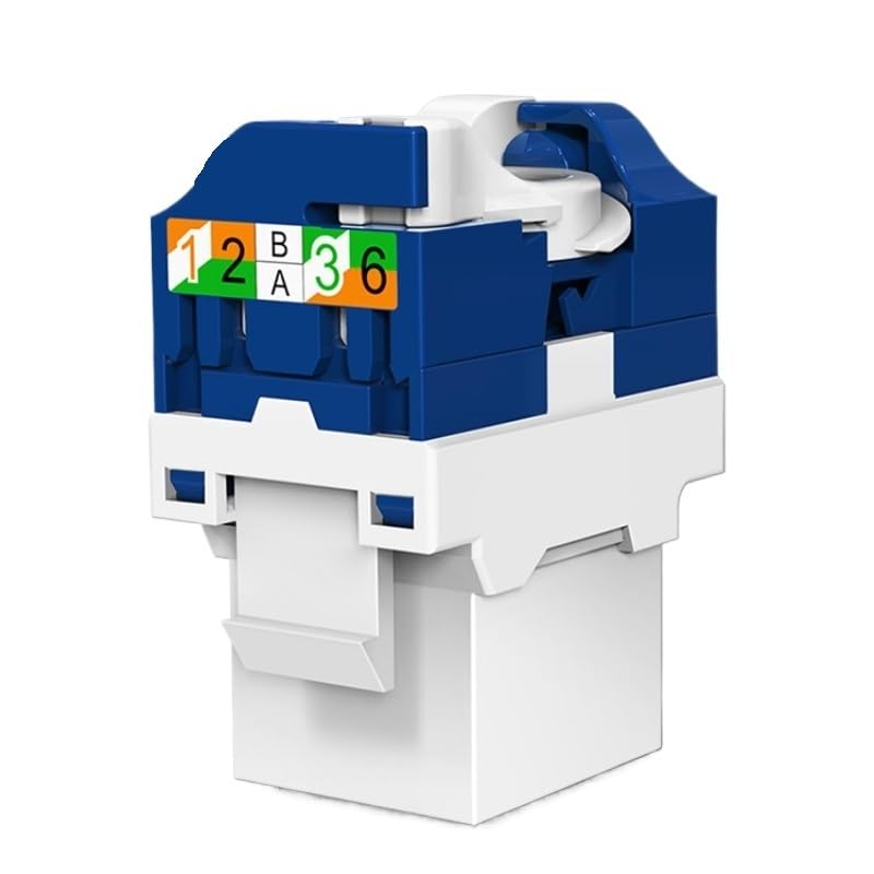 RJ45 Keystone Ja1ck, CAT6 CAT5E CAT6A Tool fr;/ee Adaptador de módulo de autobloqueo sin perforaciones acopladores de herramientas (24 piezas)