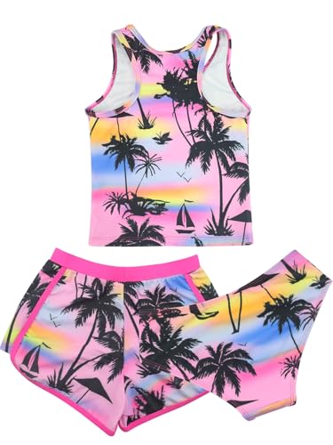 Image of SHEKINI Girls Tankini Swimsuit 3 Piece Bathing Suit Cute Bikini with Shorts