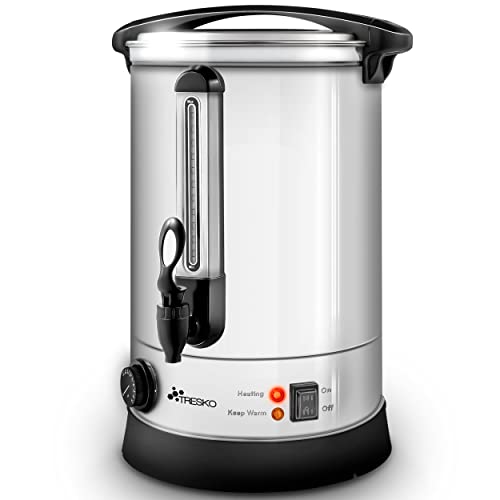 TRESKO® Glühweinkocher Einkochautomat aus Edelstahl 10L 1500W Glühweinkessel Glühweinautomat Heißgetränkeautomat Heißwasserspender
