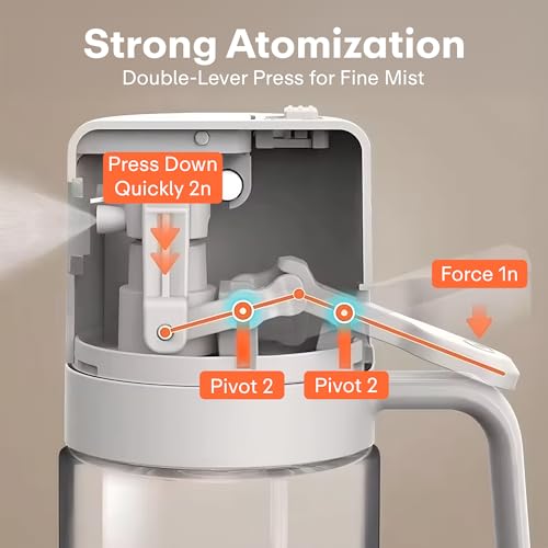 Image of PRIME PICK - Glass Oil Sprayer and Dispenser Bottle, 500ml Capacity, 2-in-1 Design with Fine Mist Nozzle, Leakproof Dual-Lock Lid, Wide Mouth Refill, BPA-Free Dispenser for Air Fryer, BBQ, Baking