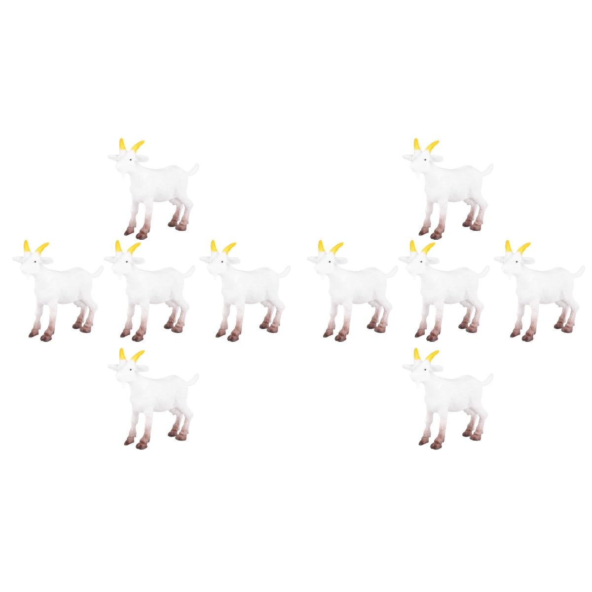 YARNOW 10 Pcs Mini Goat Figures 3.93In Farm Animal Models for Dollhouse Accessories and Rural Scene Decor