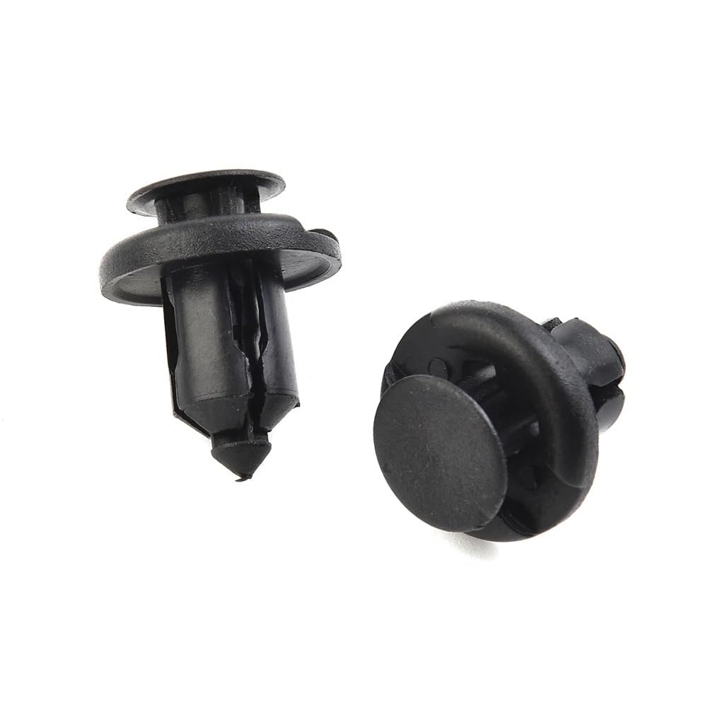 YTQMoreBNZ 20pcs 8mm Diameter 8mm Black Plastic Auto Fasteners Rivets Clips Vehicle Car Bumper Door Panel Fender Liner Clips Retainer