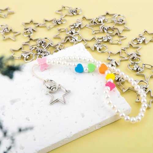 Image of 12 PCS Star Keychain Clasps with Rings for Jewelry Making and DIY Crafts