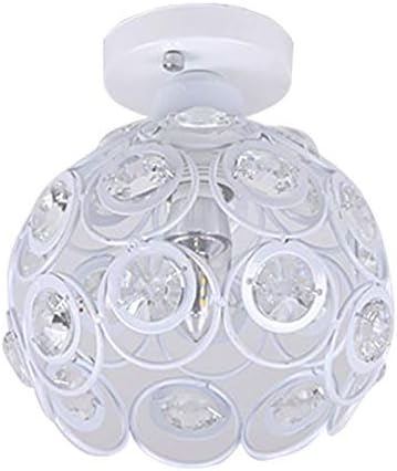 Moroccan Style Crystal Ceiling Light Shade Ball Ceiling Lampshade Iron Metal Jewelled Lamp Shade for Living Room, Bedroom and Bathroom (White)