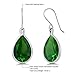 Gem Stone King 16.50 Cttw Green Simulated Emerald Teardrop Dangle Earrings For Women | 925 Sterling Silver | Pear Shape 16X12MM | Fine Jewelry Gifts for Her Mom Women Wife
