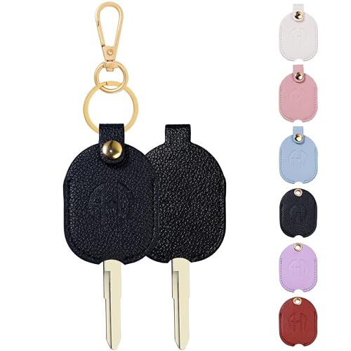 Image of Leather Keys Sleeve for Broken Car Key Loop Replacement - Cute Keychain Cover - Protector, Holder for Men & Women