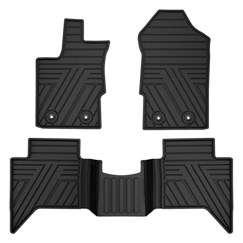 TTX LIGHTING Floor Mats Fit for Ford Ranger 2019-2023 SuperCrew Cab, Custom Fit Rubber All Weather Waterproof Car Interior Protection Liners (Black)