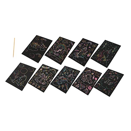 MOLUCKFU Boys and Girls Scratch Painting Cards Art Kit Scratch Paper DIY Graffiti Tool for Boys and Girls