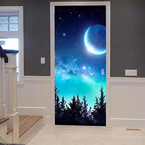 A.Monamour 3D Milky Way Door Stickers Cover