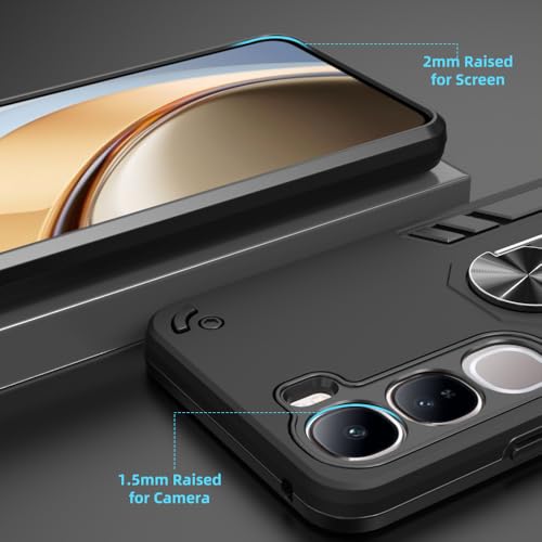 Image of NDCOM for Vivo Y300 Back Cover | Premium Protection for Vivo Y300 5G Back Cover | Ring Holder Case