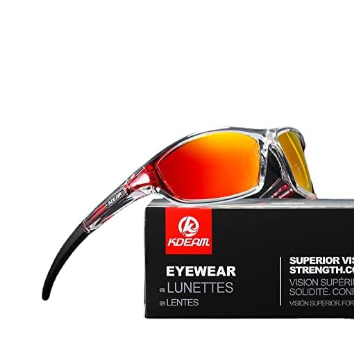 KDEAM Óculos de sol masculinos TR90 atualizados, polarizados, esportivos, pesca, os óculos de sol flexíveis exclusivos para homens ao ar livre óculos de estilo de vida (C4 espelhado vermelho)