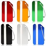 6 Pack Metal Luggage Tags for Suitcases, Waterproof Suitcase Tags for Travel Luggage Bag, Luggage Labels with Name ID Card for Family, Friends (6 color)