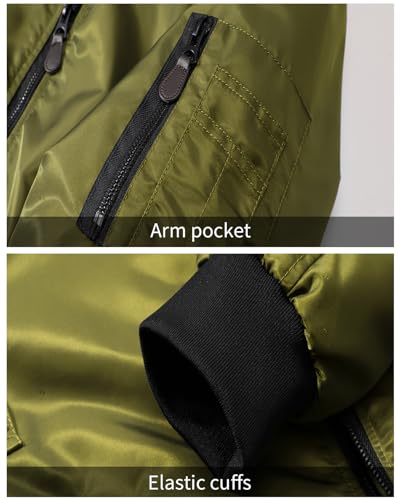 Image of PEGENO Men's Lightweight Bomber Jacket Windproof Jacket Waterproof Nylon Fabric