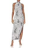 Norma Kamali Women's Halter Turtle Side Slit Gown