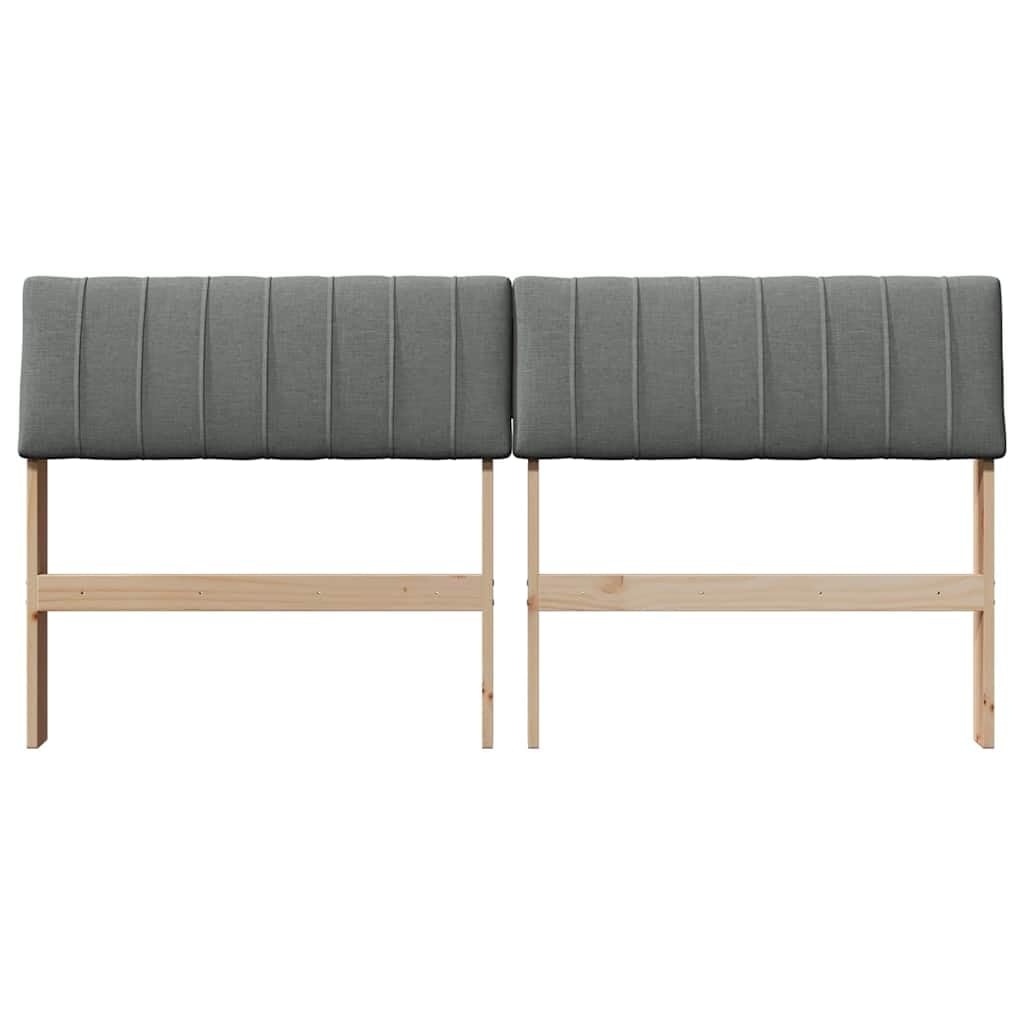 Cabecero de cama tapizado 160 x 14 x 78,5 cm madera maciza de pino gris oscuro moderno cojín de pared diseño duradero para dormitorios y habitaciones de invitados