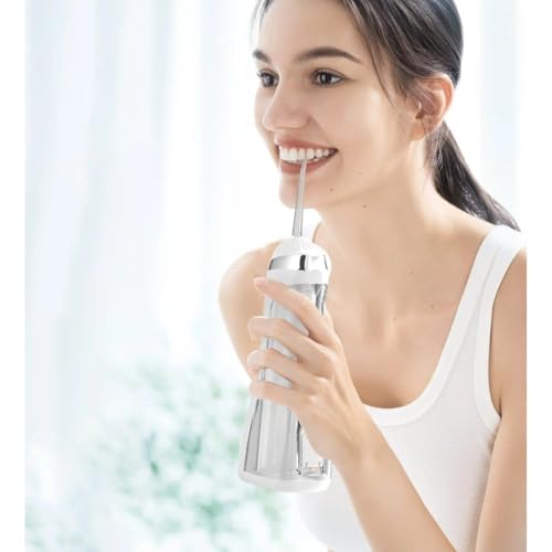 Image of Water Flosser Portable Oral Irrigator with 3 Modes, 4 Jet Tips, Cordless Rechargeable with 220ml Detachable Water Tank, IPX7 Waterproof (White,Green,Pink)-Multicolor (New Water Flosser)