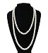 Zivyes 1920s The Great Gatsby Inspired 59" Imitation Pearl Flapper Necklace and Bracelet Ring Set (B- Pearl Necklace)