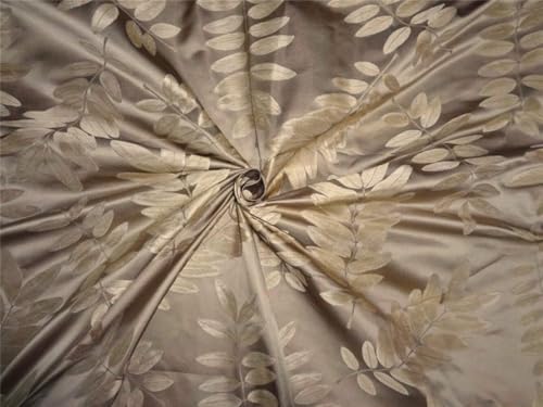 Taffetas 100 % soie jacquard doré au mètre pour styliste et atelier de mode