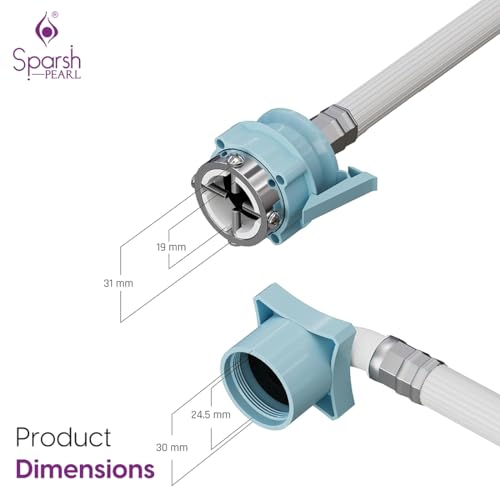 Image of Sparsh Pearl 1.5 Meter Fully Automatic Washing Machine Inlet Pipe with Universal Tap Connector | Hot & Cold Water Washing Machine Pipe Inlet | Leak-Proof, Burst-Proof & Anti-Kink Design