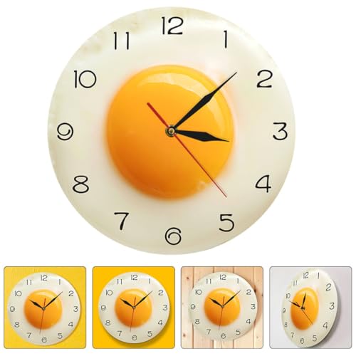 Horloge murale œuf poché silencieuse acrylique pour salon sans bruit