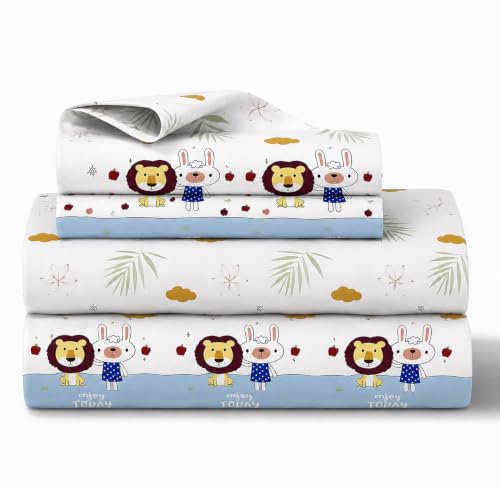 Image of COZY FURNISH Soft Single Bedsheet with 1 Pillow Cover, 60 x 90 Inches, Comfortable Microfiber Cotton Bedding for Bedroom