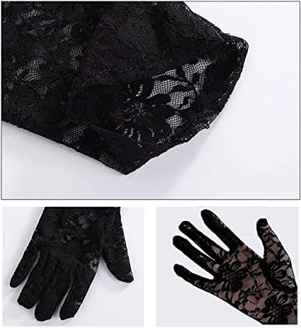 CHACKO Ladies Gloves Full Finger Bridal Long Gloves for Women_Black - Image 8 thumbnail