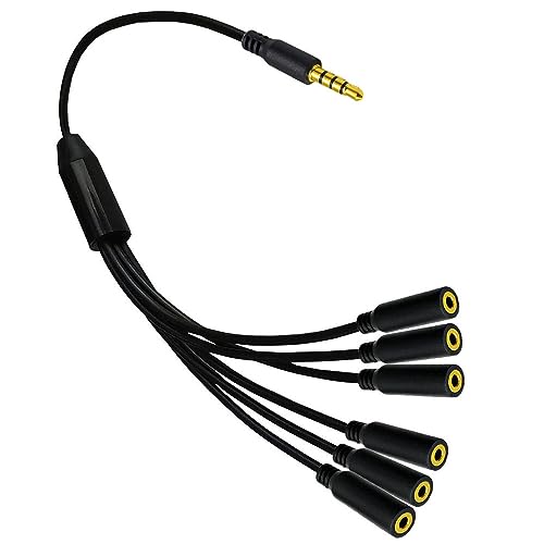 Cable divisor audio 3.5mm 1 a 6 vías miniatura 6