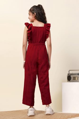 Image of Fashion Dream Girl's Cotton Blend Ankle Length|Jump Suit Set for Girls