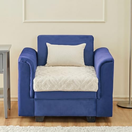 Image of Amazon Basics - Rabbit Fur Make Your Own Sofa Cover |70cm x 70cm| Microfiber Sofa Slipcover | 350 GSM (Beige, 1 Seater)