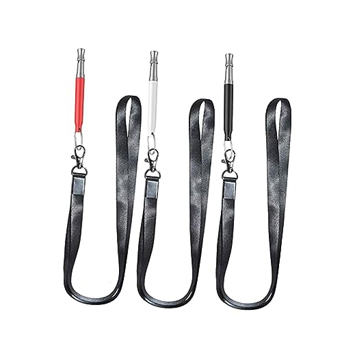 Abaodam 3Pcs Dog Whistle Training Tool with Lanyard Black White Red Control for Pet Training Lightweight and Portable for Various Dog Breeds