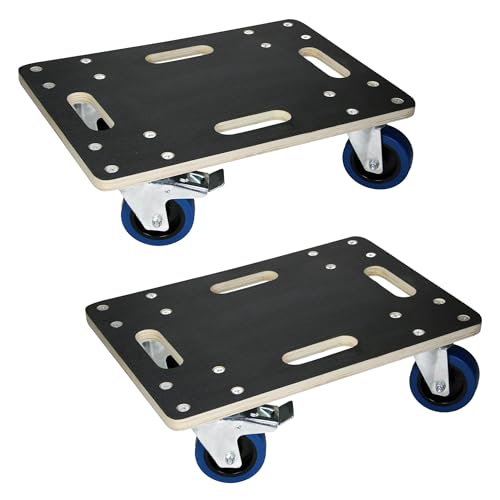 ECD Germany 2er Set Transportroller mit 2X Feststellbremse, 35x...