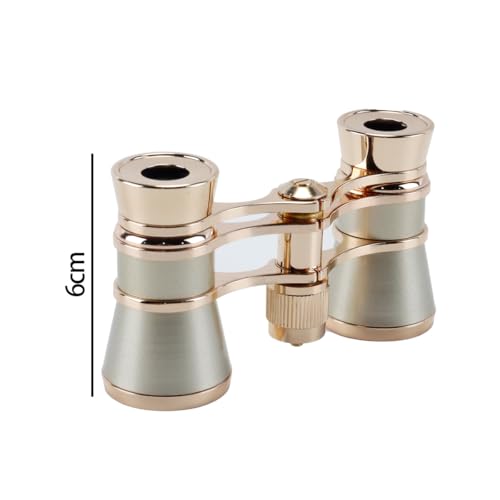 Orivin Fernglas, Opernglas, Vollmetall, Handfernglas mit Kette, Champagnerfarbe, 3-fache Vergrößerung, 25 mm Objektivlinse, optische Glaslinsen