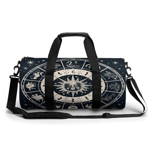 Sac de sport imprimé signe astrologique cylindrique de 45 cm pour gym