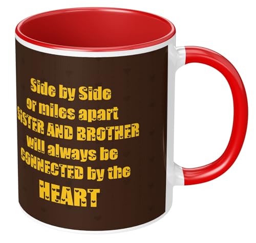 Image of Raksha Bandhan Gifts Printed Mug with Keychain Best Rakhi Combo Gift for Brother & Sister Rakshabandhan Return Gifts for Sister White 350ml Coffee Mug(Pack of 5)(Combo Set)(RMCKRCG509)