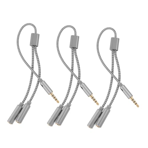 Divisor de audio Veemoon de 3 piezas y cable macho macho para transferencia de sonido limpia
