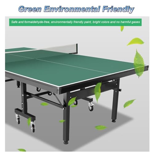 Pingpong-Tisch, 9 Fuß professioneller tragbarer Tischtennistisch, klappbarer Junior-Tischtennistisch, Kinder-Pingpong-Tisch mit Netz/Bällen/Rädern für drinnen/draußen – Bild 6