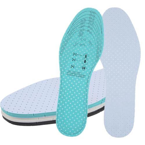 Image of 3Pairs Breathable Insoles for Women, Breathable Cloud Soles for Women, Cutable Double-Layer Latex Foam Replacement Insoles, Men 7-11 Woman 2-8(White Grey Green)
