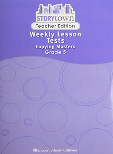 Weekly Lesson Tests copying masters teacher edition grade 5 story town 08