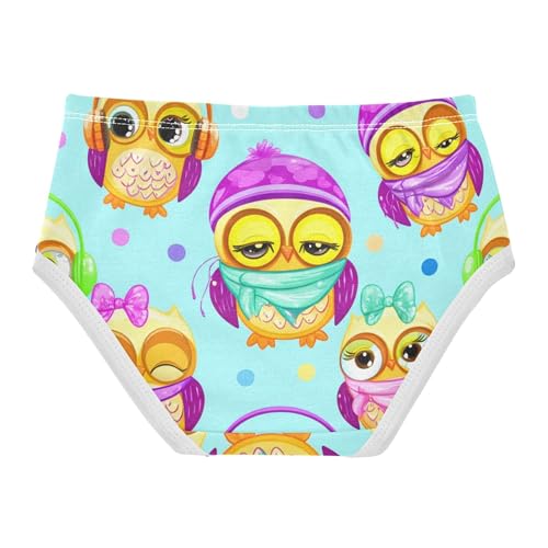 Cotton Girls Underwear Toddlers Cute Cartoon Owls Teal Blue Panties Little Girl Bright Briefs Undies Kids 2t2