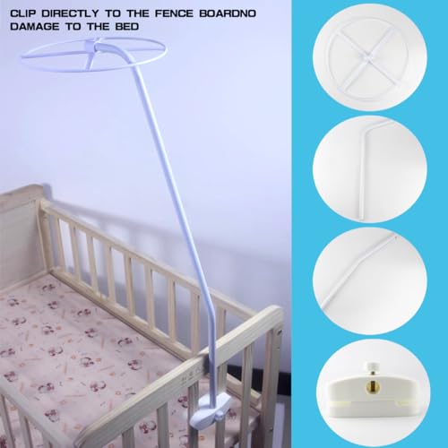 Image of 1 Set Baby Bed Mosquito Net Stand Mosquito Net Mounting Support Circle Rack Mosquito Net Holder Clip-On Crib Mosquito Net Frame for Baby Crib Accessories