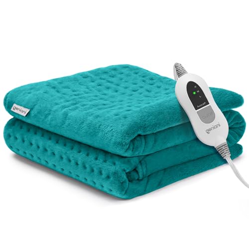 Image of GENIANI Electric Heating Pad for Back Pain & Cramps Relief, Electric Throw, Auto Shut Off, Machine Washable, Moist Heat Pad for Neck & Shoulder - Mother’s Day Gifts, 12x24 Viridian Green