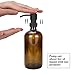 Imagen de Plomkeest Dispensador de jabón de Vidrio de Vidrio Grueso ámbar de 500 ml con Bomba de Acero Inoxidable Dispensador de jabón líquido para baño