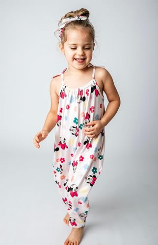 Image of Disney Frozen Elsa Princess Minnie Stitch Marie Girls Romper with Bow Tie Strap and Headband Cute Jumpsuit for Baby & Toddler